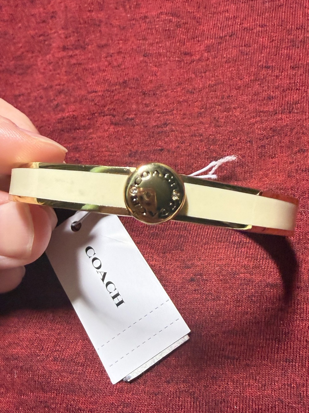 NWT Coach Gold and Cream Bracelet 8”